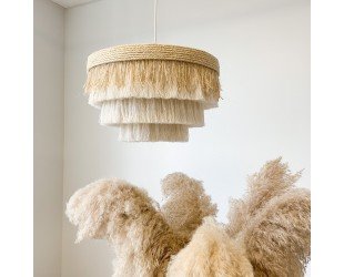 Boho Light Fixture Beach Style Cotton Sisal Gras Pendant Light Chandelier Pendant Light - Letsgosale.com