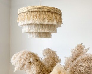 Boho Light Fixture Beach Style Cotton Sisal Gras Pendant Light Chandelier Pendant Light - Letsgosale.com
