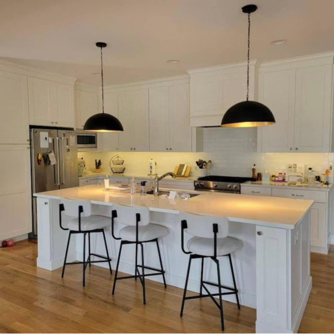 SET OF 2 Black Brass Dome Fixture Ceiling, Modern Ceiling, Kitchen Island Lights, Boho Pendant Lamp , Black Outside & Gold Inside - Letsgosale.com SET OF 2 Black Brass Dome Fixture Ceiling, Modern Ceiling, Kitchen Island Lights, Boho Pendant Lamp , Black Outside & Gold Inside - Letsgosale.com