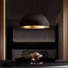 SET OF 2 Black Brass Dome Fixture Ceiling, Modern Ceiling, Kitchen Island Lights, Boho Pendant Lamp , Black Outside & Gold Inside - Letsgosale.com SET OF 2 Black Brass Dome Fixture Ceiling, Modern Ceiling, Kitchen Island Lights, Boho Pendant Lamp , Black Outside & Gold Inside - Letsgosale.com