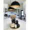 SET OF 2 Black Brass Dome Fixture Ceiling, Modern Ceiling, Kitchen Island Lights, Boho Pendant Lamp , Black Outside & Gold Inside - Letsgosale.com