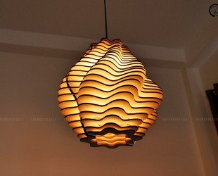 Wood Pendant Light for Dining Room Decor Mid Century Modern Chandelier Lighting for Living Room Ceiling Lamp Shade Unique Housewarming Gift - Letsgosale.com