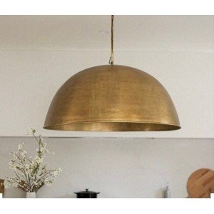 Antique Brass Dome Pendant Oxide Brass Ceiling Light Hammered Brass Dome Pendant Moroccan Pendant, Solid Brass - Letsgosale.com