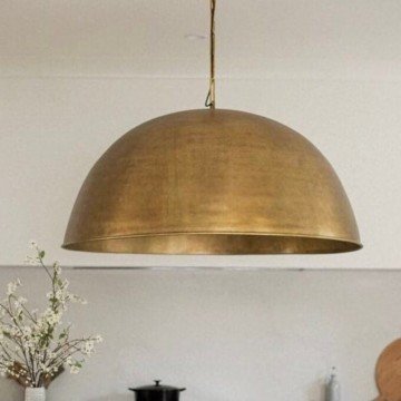 Antique Brass Dome Pendant Oxide Brass Ceiling Light Hammered Brass Dome Pendant Moroccan Pendant, Solid Brass - Letsgosale.com