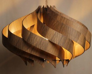Handcrafted Wooden Pendant Light in Walnut Finish Scandinavian Style - Letsgosale.com