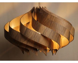 Handcrafted Wooden Pendant Light in Walnut Finish Scandinavian Style - Letsgosale.com