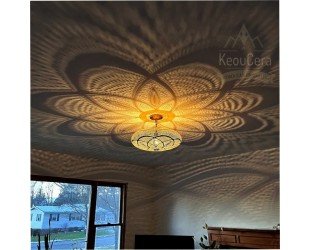 Pendant Light, Moroccan Decorative Ceiling Light Fixtures, Handmade Engraved Brass Lamps, Hanging Chandelier, Pendant Lighting - Letsgosale.com