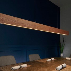 Seks Oval Linear Suspension Chandelier Wooden LED Chandelier Linear Lighting MCM Chandelier Hanging Scandi Light Restaurant Light - Letsgosale.com