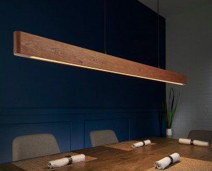 Seks Oval Linear Suspension Chandelier Wooden LED Chandelier Linear Lighting MCM Chandelier Hanging Scandi Light Restaurant Light - Letsgosale.com