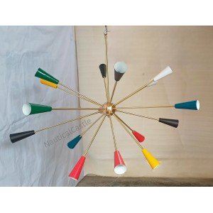Brass Sputnik Chandelier Light 16 Arm Mid Century Italian Stilnovo Style Light Nordic Lamp Chandelier Ceiling Hanging Pendant Lighting - Letsgosale.com