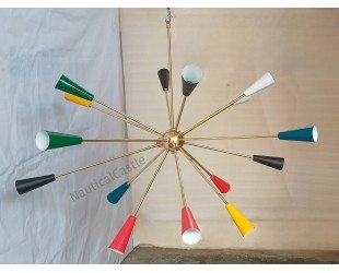 Brass Sputnik Chandelier Light 16 Arm Mid Century Italian Stilnovo Style Light Nordic Lamp Chandelier Ceiling Hanging Pendant Lighting - Letsgosale.com