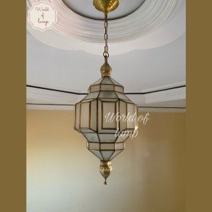Milky Glass Light/ Moroccan Lamp/ Moroccan Lantern/ Moroccan Pendant Light - Letsgosale.com