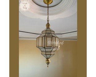 Milky Glass Light/ Moroccan Lamp/ Moroccan Lantern/ Moroccan Pendant Light - Letsgosale.com