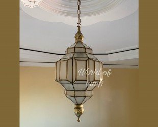 Milky Glass Light/ Moroccan Lamp/ Moroccan Lantern/ Moroccan Pendant Light - Letsgosale.com