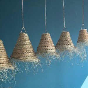 Pendant Light, Emma Désert Range Conical Shape, Natural Fiber Suspension, Lampshade - Letsgosale.com