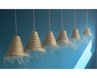 Pendant Light, Emma Désert Range Conical Shape, Natural Fiber Suspension, Lampshade - Letsgosale.com