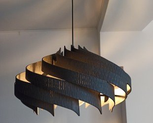 Black Wood Pendant Light Mid Century Modern Handmade Lamp Ceiling Lamp Chandelier Lighting Industrial Lamp Wood Lamp Shade - Letsgosale.com