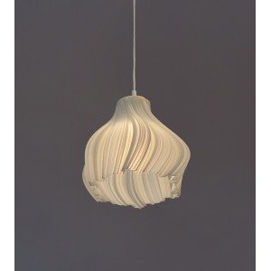 Modern Wavy Opaque Glass-like Pendant Lampshade Sleek Soft-glow Elegant Chandelier Contemporary 3d Printed Hanging Fixture - Letsgosale.com