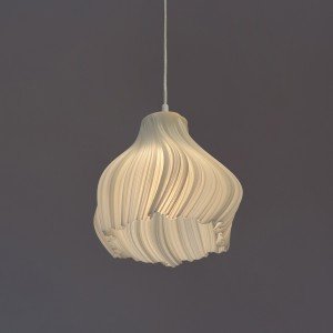 Modern Wavy Opaque Glass-like Pendant Lampshade Sleek Soft-glow Elegant Chandelier Contemporary 3d Printed Hanging Fixture - Letsgosale.com
