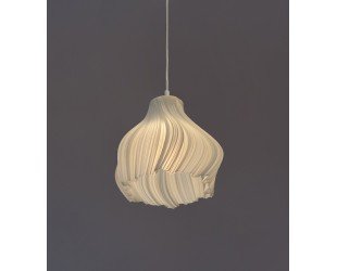 Modern Wavy Opaque Glass-like Pendant Lampshade Sleek Soft-glow Elegant Chandelier Contemporary 3d Printed Hanging Fixture - Letsgosale.com