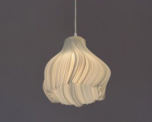 Modern Wavy Opaque Glass-like Pendant Lampshade Sleek Soft-glow Elegant Chandelier Contemporary 3d Printed Hanging Fixture - Letsgosale.com