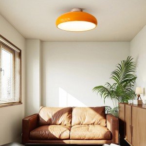 Nordic Vintage Flush Ceiling Light,minimalist Bedroom Study Ceiling Lamp,mid-century Orange Ceiling Light Fixture - Letsgosale.com