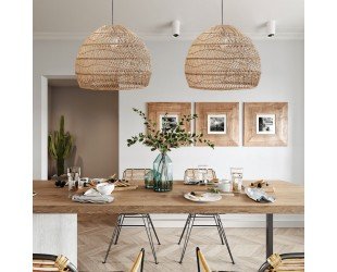 Trendy Rattan Pendant Light. Designer's Favorite. Rattan Lampshade. Bamboo Lampshade. Wicker Chandelier for Living Room, Bedroom, Kitchen - Letsgosale.com