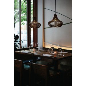 BROWN BELLAR Modern Scandinavian Style Wood Pendant Ceiling Lamp Stylish and Decorative Light Fixture With Soft Luminosity - Letsgosale.com