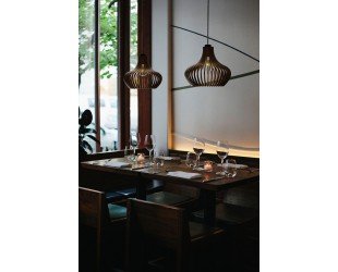 BROWN BELLAR Modern Scandinavian Style Wood Pendant Ceiling Lamp Stylish and Decorative Light Fixture With Soft Luminosity - Letsgosale.com