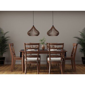 BROWN TROONIC Modern Wood Pendant Lamp Stylish Ceiling Mount Fixture Perfect for Contemporary Decor - Letsgosale.com