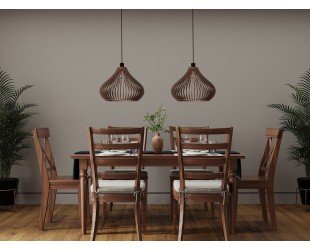 BROWN TROONIC Modern Wood Pendant Lamp Stylish Ceiling Mount Fixture Perfect for Contemporary Decor - Letsgosale.com