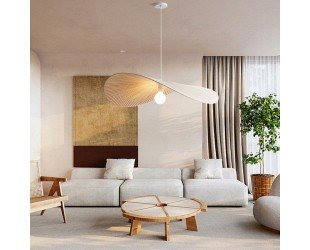 Cream Style Fabric Pendant Lighting,straw Hat Pleated Lampshade,vintage Style Wave Fabric Hanging Lamp,french Minimalist Chandelier - Letsgosale.com
