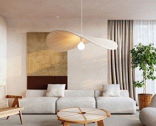 Cream Style Fabric Pendant Lighting,straw Hat Pleated Lampshade,vintage Style Wave Fabric Hanging Lamp,french Minimalist Chandelier - Letsgosale.com