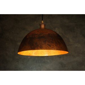 Oxidized Solid Copper Pendant Light, Dome Ceiling Light, Kitchen Island Hanging Light Fixture - Letsgosale.com