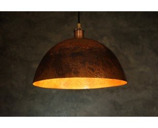 Oxidized Solid Copper Pendant Light, Dome Ceiling Light, Kitchen Island Hanging Light Fixture - Letsgosale.com
