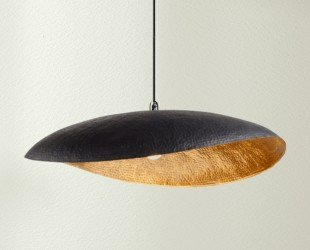 Black and Brass Pendant Light, Hammered Brass Leaf Pendant Light, Brass Ceiling Lamp Shade, Brass Leaf Pendant Light Modern Ceiling Light - Letsgosale.com