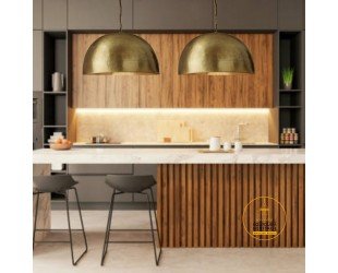 Set OF 2 Soft Gold Brass Dome Ceiling Fixtures Kitchen Island and Ceiling Lights, Gold Exterior & Interior ALL Sizes : Perfect GIFT - Letsgosale.com
