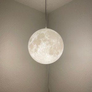 Hanging Moon Lamp With Multiple Colors 10-inch Diameter Plug-in Pendant Light 3D Printed Solar Lamp Real NASA Imaging Large Moon - Letsgosale.com