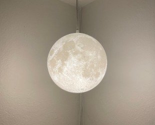 Hanging Moon Lamp With Multiple Colors 10-inch Diameter Plug-in Pendant Light 3D Printed Solar Lamp Real NASA Imaging Large Moon - Letsgosale.com