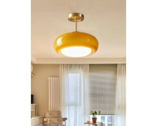 Mustard/ Red Glass Pendant Light/ Kitchen Island, Dining Room Lighting Fixture Flush Mount Ceiling Lights, Hanging Lights for Cafe Hotel Bar - Letsgosale.com