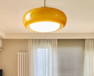 Mustard/ Red Glass Pendant Light/ Kitchen Island, Dining Room Lighting Fixture Flush Mount Ceiling Lights, Hanging Lights for Cafe Hotel Bar - Letsgosale.com