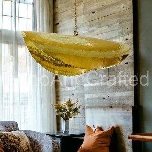 Handcrafted Moroccan Chandelier Modern Lotus Leaf Pendant Lamp brass Ceiling Hammered Metal Dome kitchen or Living Room Pendant Lighting - Letsgosale.com