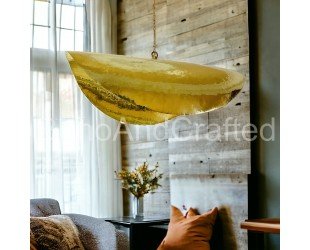 Handcrafted Moroccan Chandelier Modern Lotus Leaf Pendant Lamp brass Ceiling Hammered Metal Dome kitchen or Living Room Pendant Lighting - Letsgosale.com