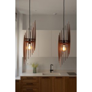 Vintage Charm: Mid-century Modern Wooden Stalactite Pendant Light Fixture Timeless Elegance Inspired by Nature - Letsgosale.com