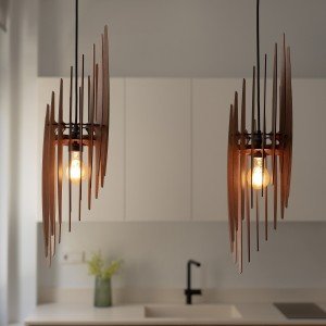 Vintage Charm: Mid-century Modern Wooden Stalactite Pendant Light Fixture Timeless Elegance Inspired by Nature - Letsgosale.com