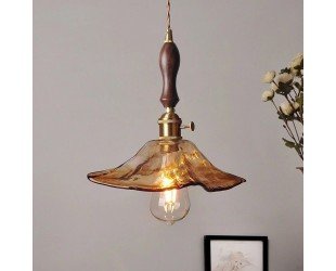 Glass Wave Shape Pendant Light,ceiling Lamp Flower, Home Decoration,modern Minimalist Dining Room Lighting Chandelier - Letsgosale.com