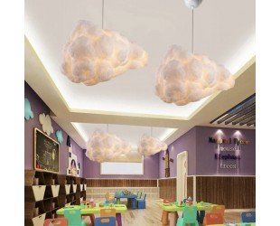 Cloud Pendant Ceiling Lamp Lighting for Nursery Bedroom Kitchen Living Room Ceiling Chandelier Decorative Chandelier Cotton LED Light Gift - Letsgosale.com