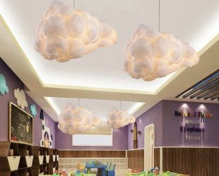 Cloud Pendant Ceiling Lamp Lighting for Nursery Bedroom Kitchen Living Room Ceiling Chandelier Decorative Chandelier Cotton LED Light Gift - Letsgosale.com