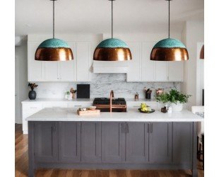 SET OF 3 Oxidized Pendant,copper Patina Lamp, Hanging Pendant Light, Kitchen Island Lighting, Ceiling Light Fixture. - Letsgosale.com