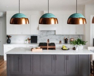 SET OF 3 Oxidized Pendant,copper Patina Lamp, Hanging Pendant Light, Kitchen Island Lighting, Ceiling Light Fixture. - Letsgosale.com
